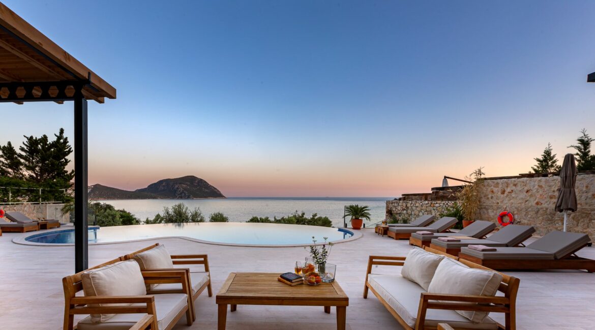 Villa Guney Exclusive 5 bedroom villa Kalamar Bay Kalkan stunning manicured terraces