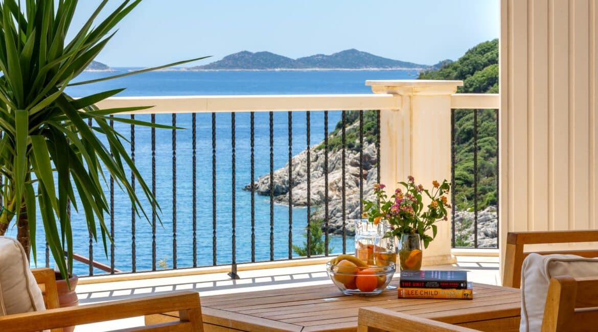 Villa Guney Exclusive 5 bedroom villa Kalamar Bay Kalkan stunning terraces with mouse and snake island views