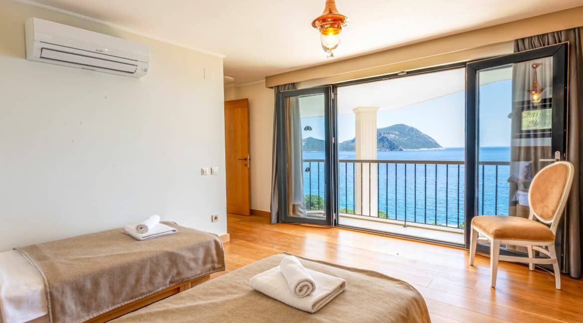 Villa Guney Exclusive 5 bedroom villa Kalamar Bay Kalkan twin bedroom on second floor and far reaching sea views