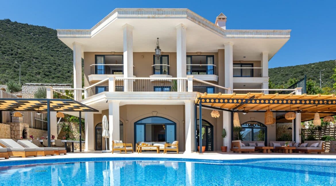 Villa Guney Exclusive 5 bedroom villa Kalamar Bay Kalkan views of the exterior