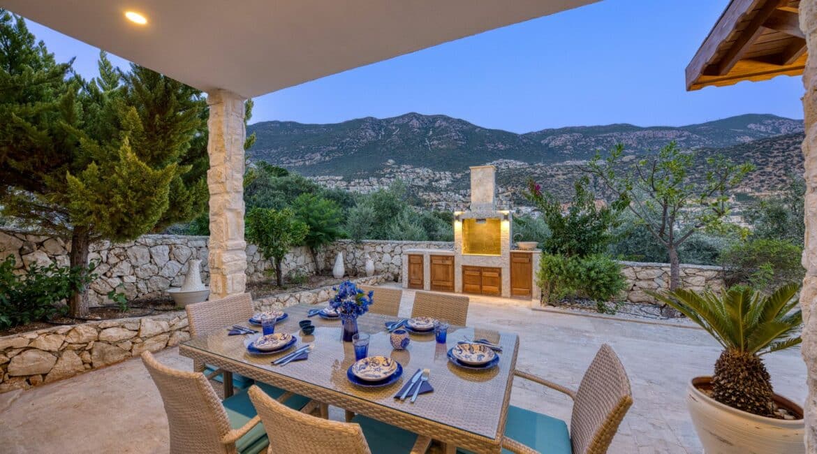 Villa Oasis Kalkan alfresco dining area seats six guests