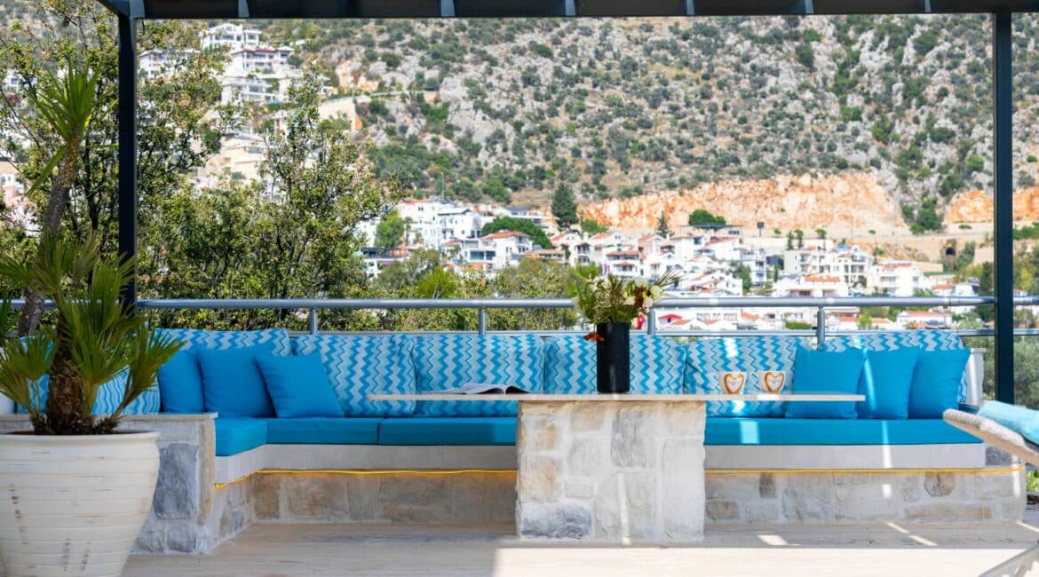 Villa Oasis Kalkan beautiful outside seating area perfect for cosying up with a good book