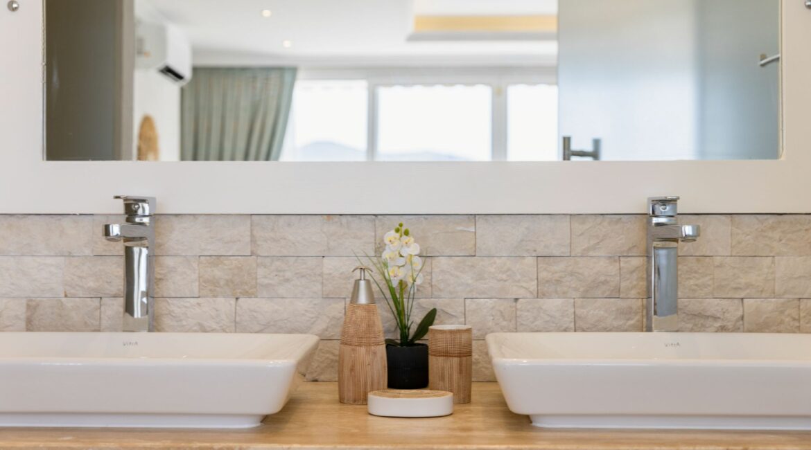 Villa Oasis Kalkan his and hers wash basins