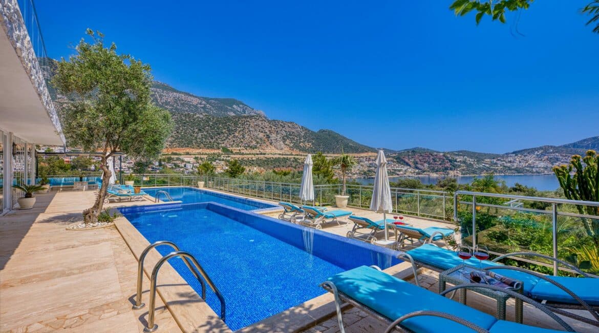 Villa Oasis Kalkan manicured surrounds swimming pools and sea views
