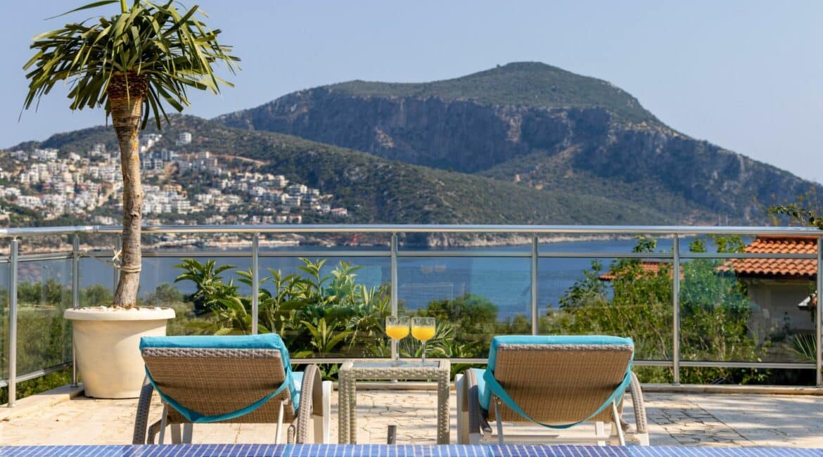 Villa Oasis Kalkan sea gazing from the pool terrace