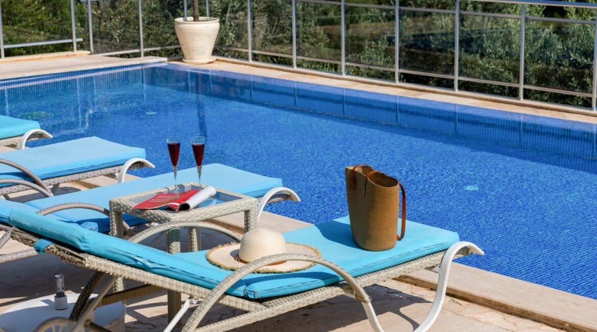 Villa Oasis Kalkan stunning swimming pool and surrounding day beds
