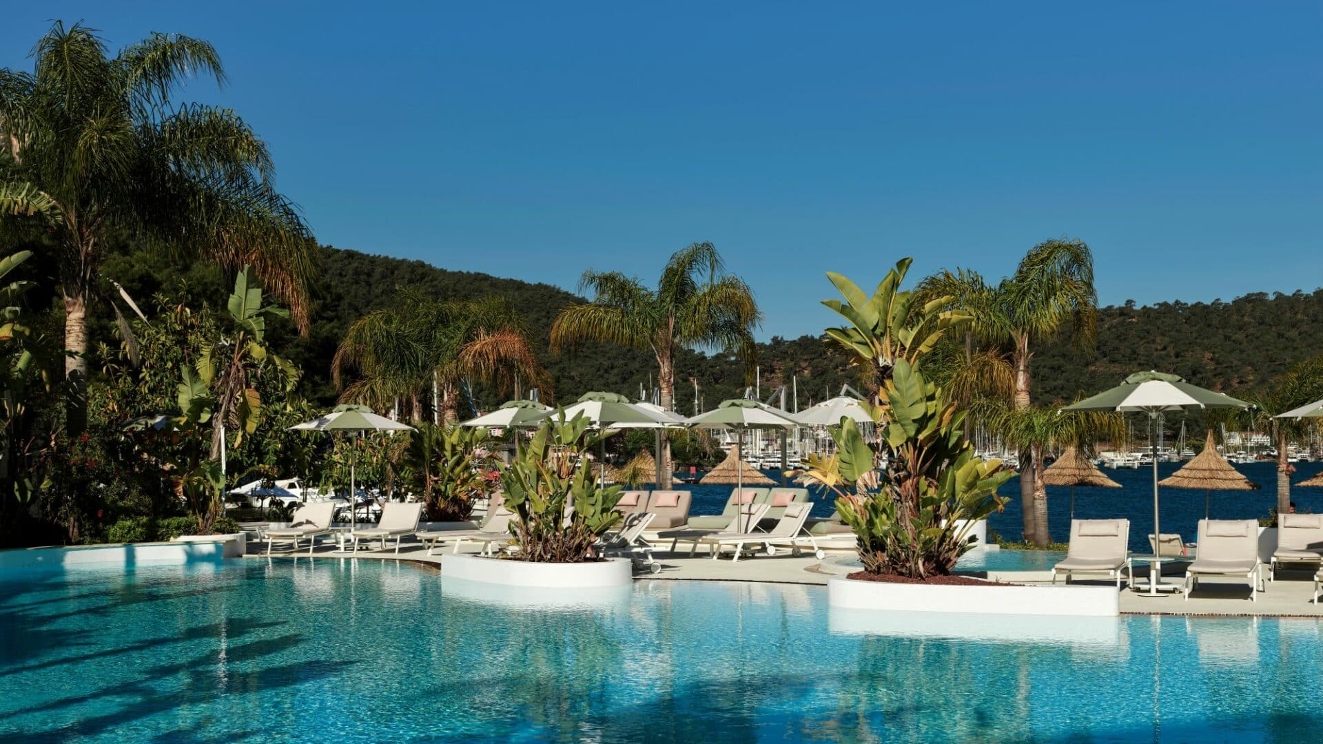 Yacht Classic Fethiye tranquil poolside setting
