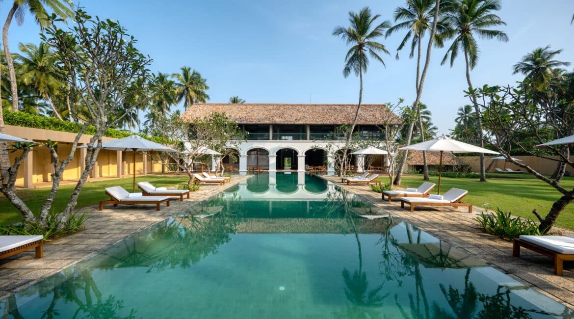 Kayaam House Sri Lanka – serene swimming pool with views of the hotel and its tropical surroundings.