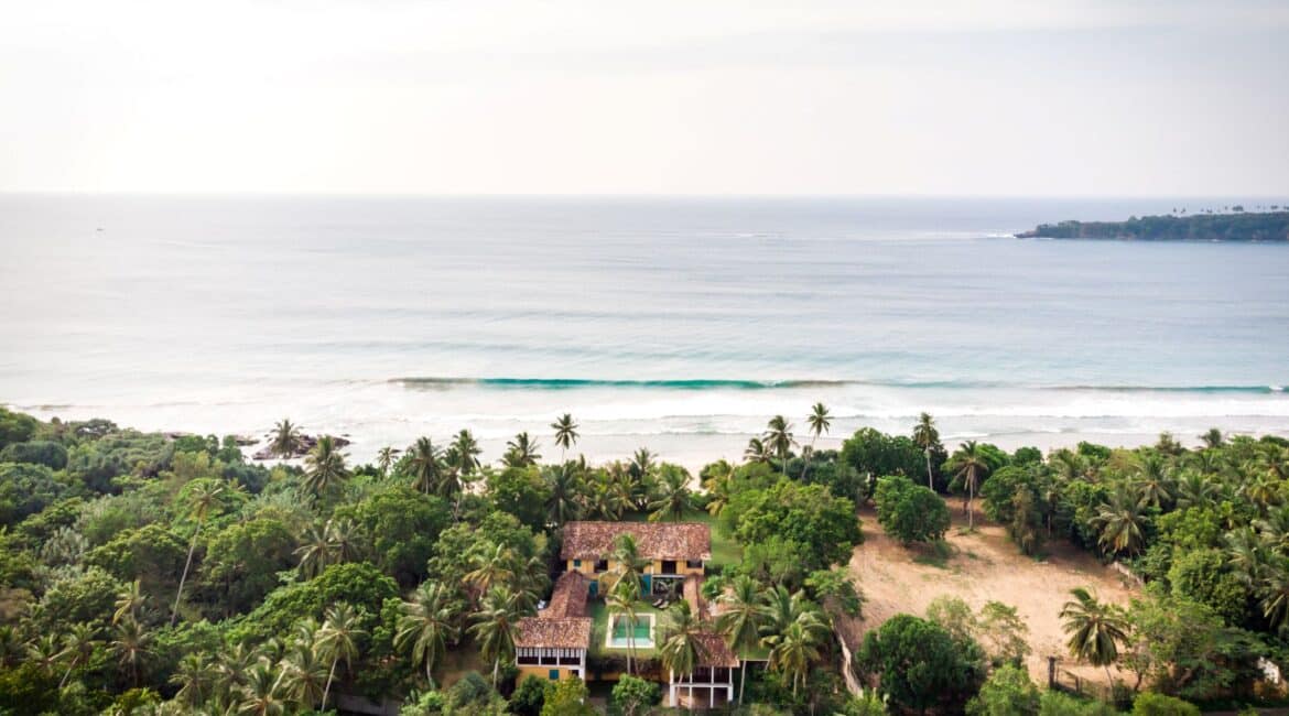 The Last House Tangalle Sri Lanka stunning aerial footage of the hotel jungle fringe and beach