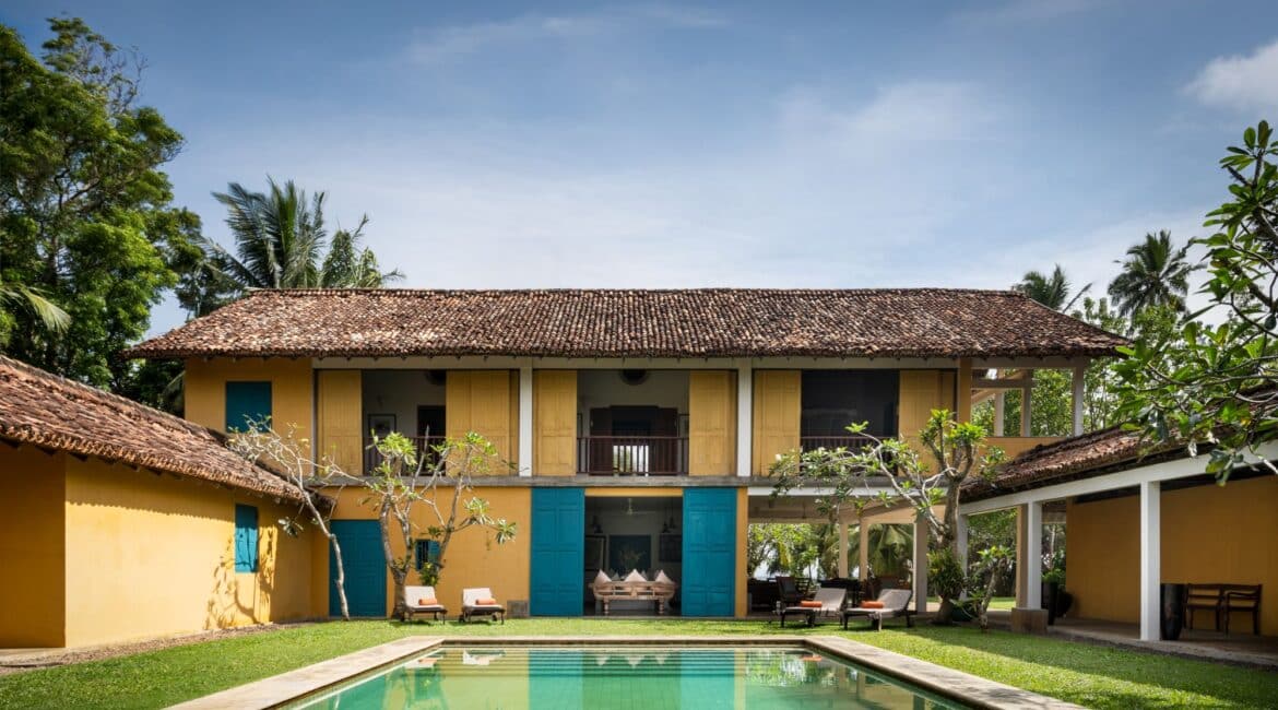 The Last House Tangalle Sri Lanka stunning outside courtyard gardens and swimming pool
