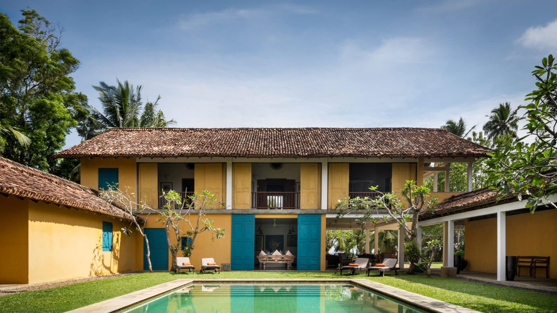 The Last House Tangalle Sri Lanka stunning outside courtyard gardens and swimming pool
