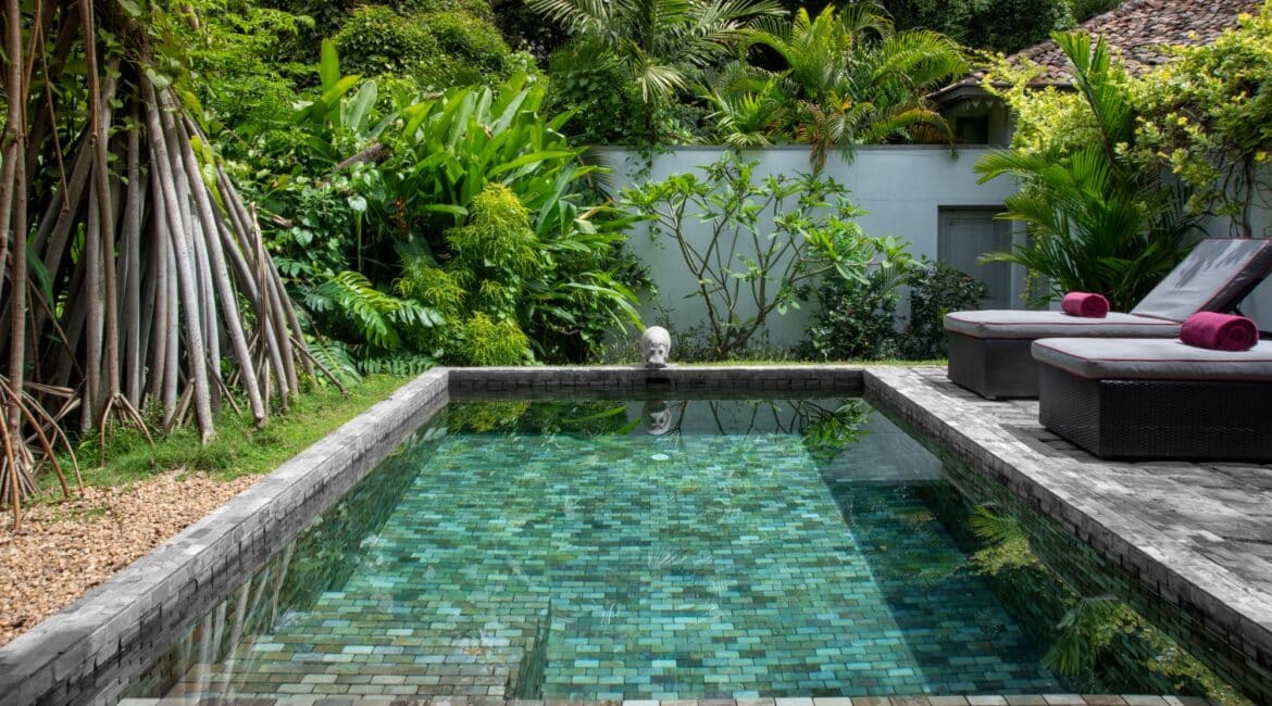 The Wallawwa Mountbatten Suite swimming pool and manicured surrounding terraces