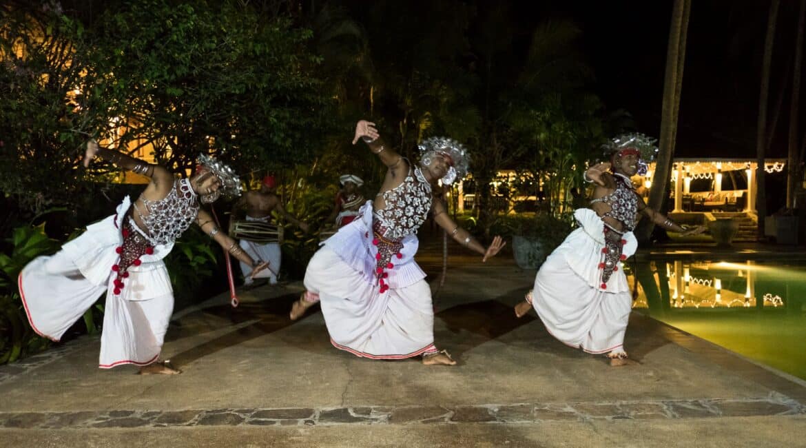 Traditional Kandy dancers performing at Why House boutique hotel Sri Lanka
