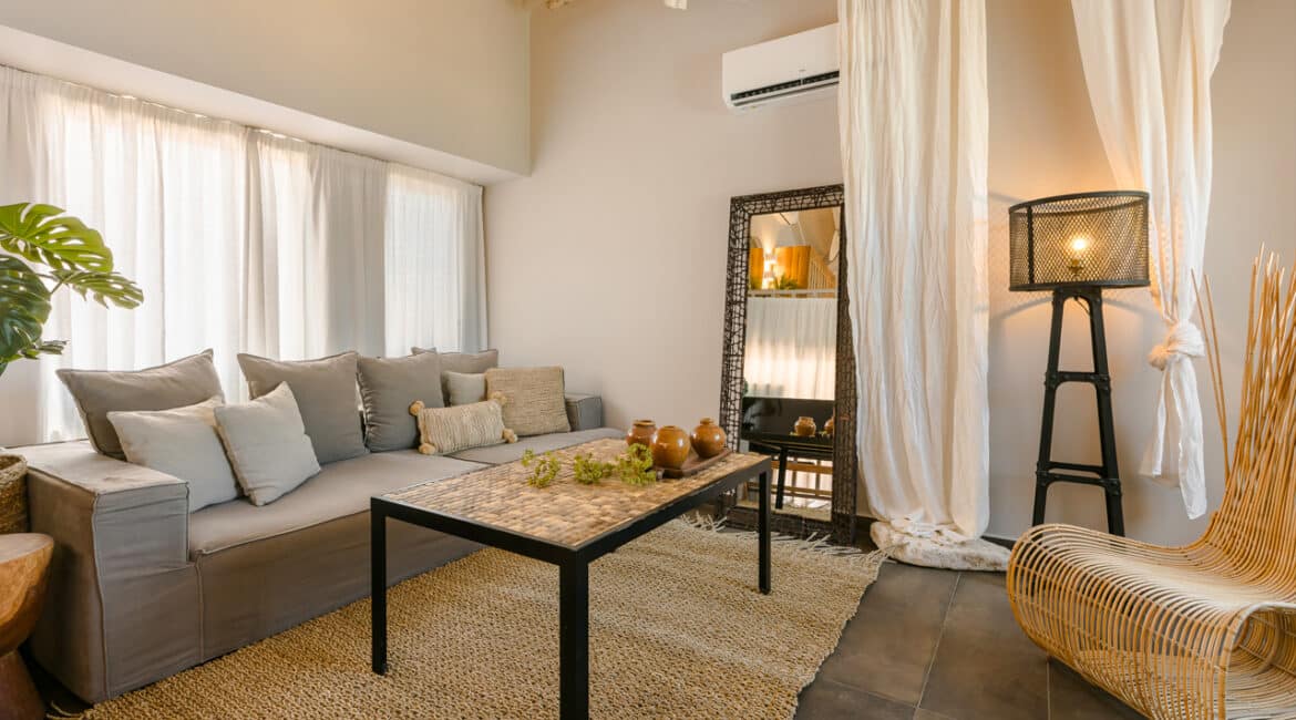 Villa Glaroni elegant outdoor seating area with chic design Braunis Horio Kefalonia