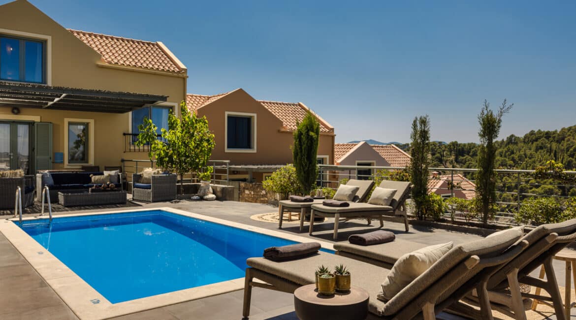 Villa Glaroni outdoor living space styled for laid-back luxury Braunis Horio Kefalonia