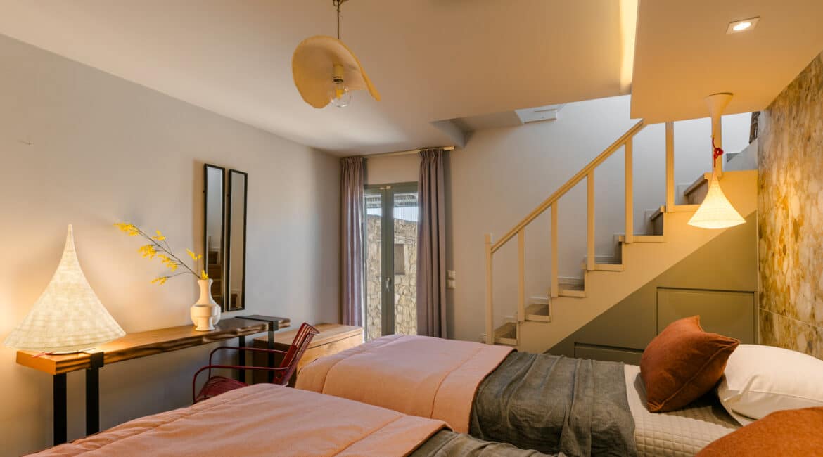 Villa Agapi bright twin room with stylish finishes Braunis Horio Kefalonia