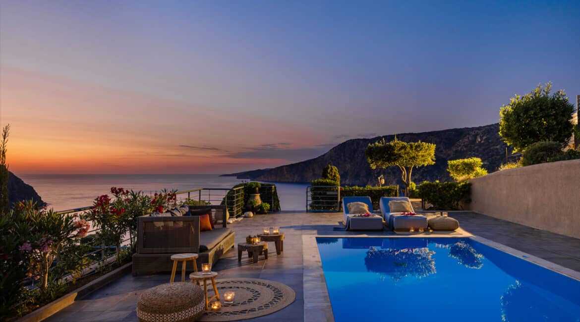 Villa Agapi private terrace designed for alfresco living Braunis Horio Kefalonia