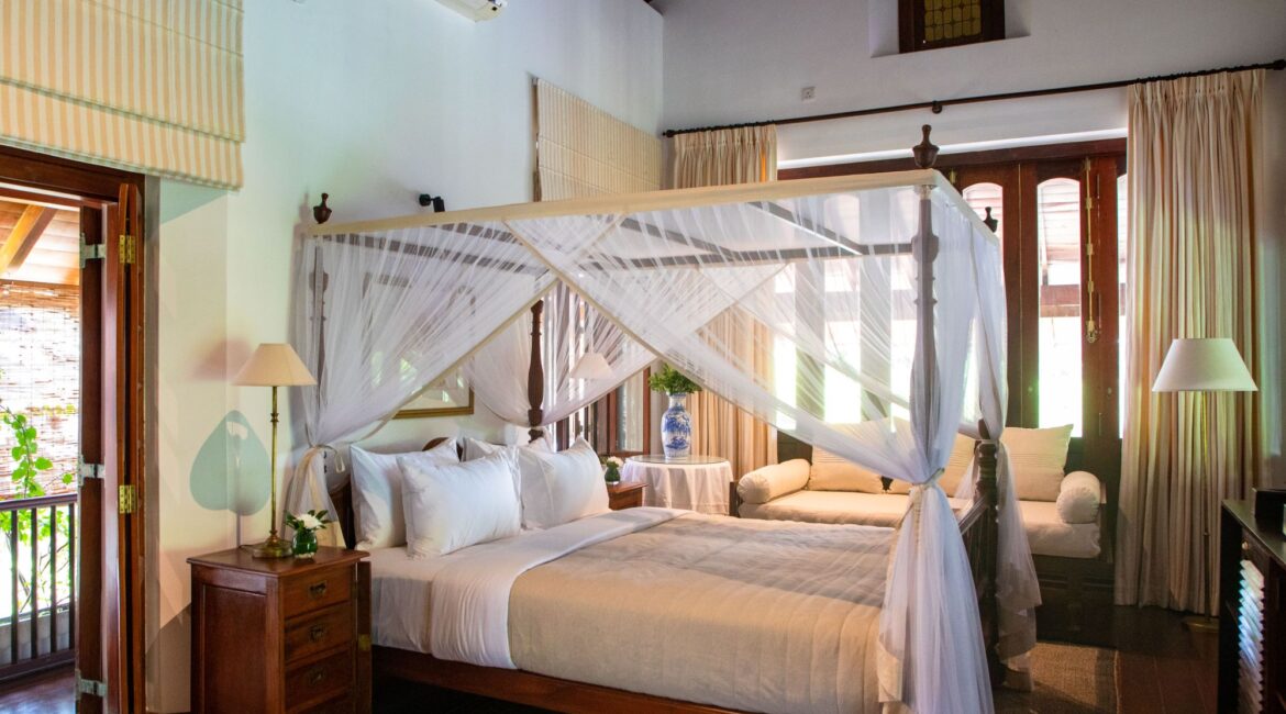 Landesi Galle Fort Sri Lanka Deluxe Room stunning interiors four poster bed