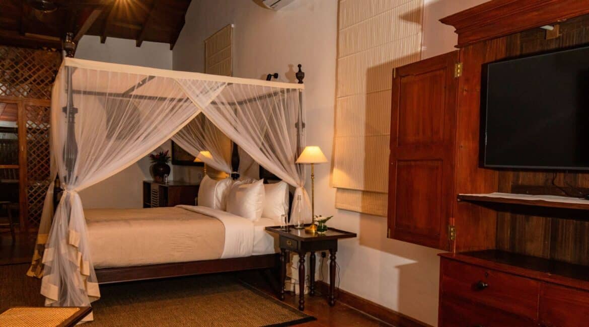 Landesi Galle Fort Sri Lanka Premium Family Room opulent bedroom high ceilings stunning decoration
