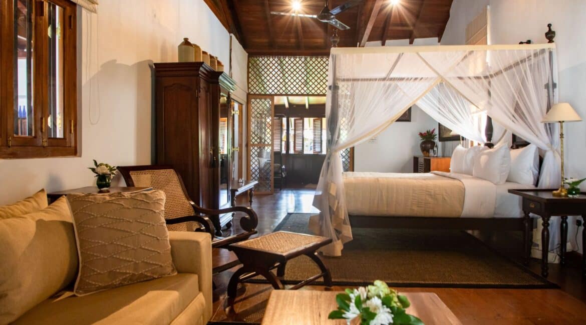 Landesi Galle Fort Sri Lanka Premium Family Room opulent bedroom stunning sitting area