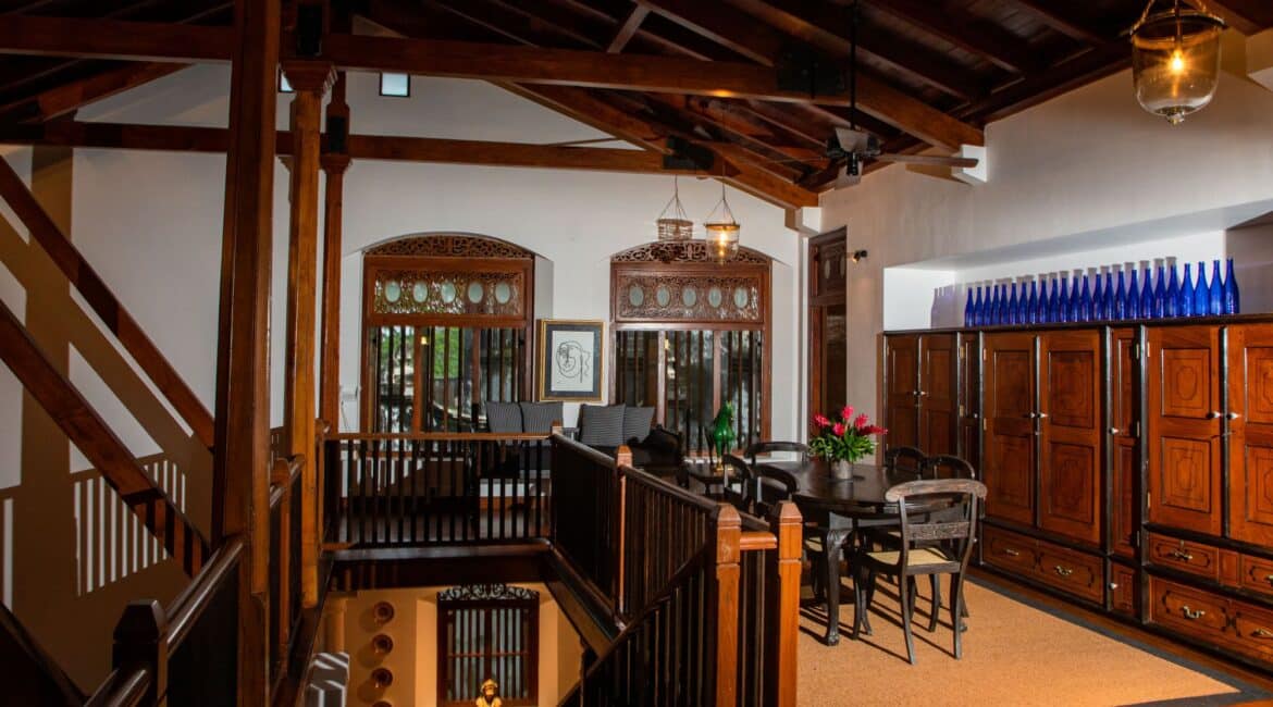 andesi Galle Fort – elegant interior staircase with arched hallways and colonial design details