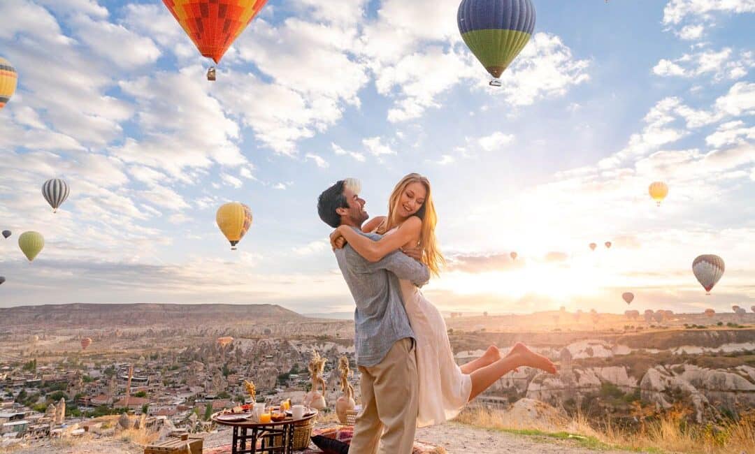 Stunning balloon skylines over Pigeon Valley Uchisar in Cappadocia