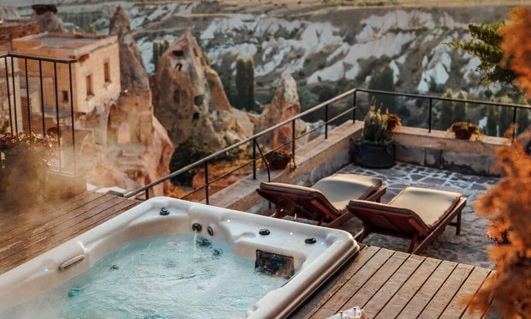 Taskonaklar Hotel Views at sunrise a balloon skyline in Cappadocia