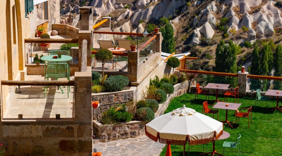 Taskonaklar Hotel stunning gardens overlooking Pigeon Valley manicured lawns