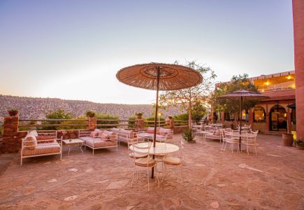 Atlas Kasbah alfresco terraces with panoramic vistas