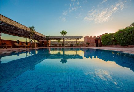 Atlas Kasbah the glorious pool at sunset