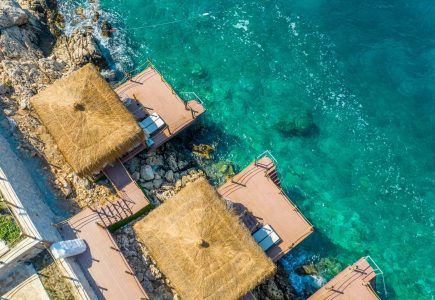 Cabanas over the water