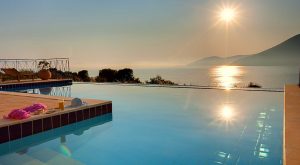 Villa Dolicha infinity pool with sea views