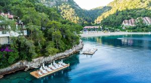 Hillside Beach Club floating pontoons and the main beach