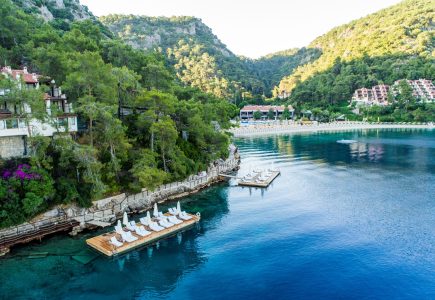 Hillside Beach Club floating pontoons and the main beach