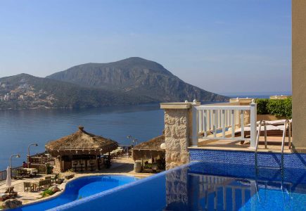 Likya Residence Pool and balcony with sea views of 100