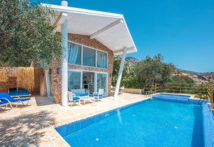 Exterior of Persephone Pavilion Pool House at Likya Pavilion in Kalkan with private swimming pool and perfect sea views