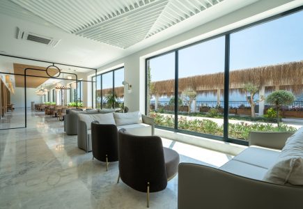 Lobby with sea views
