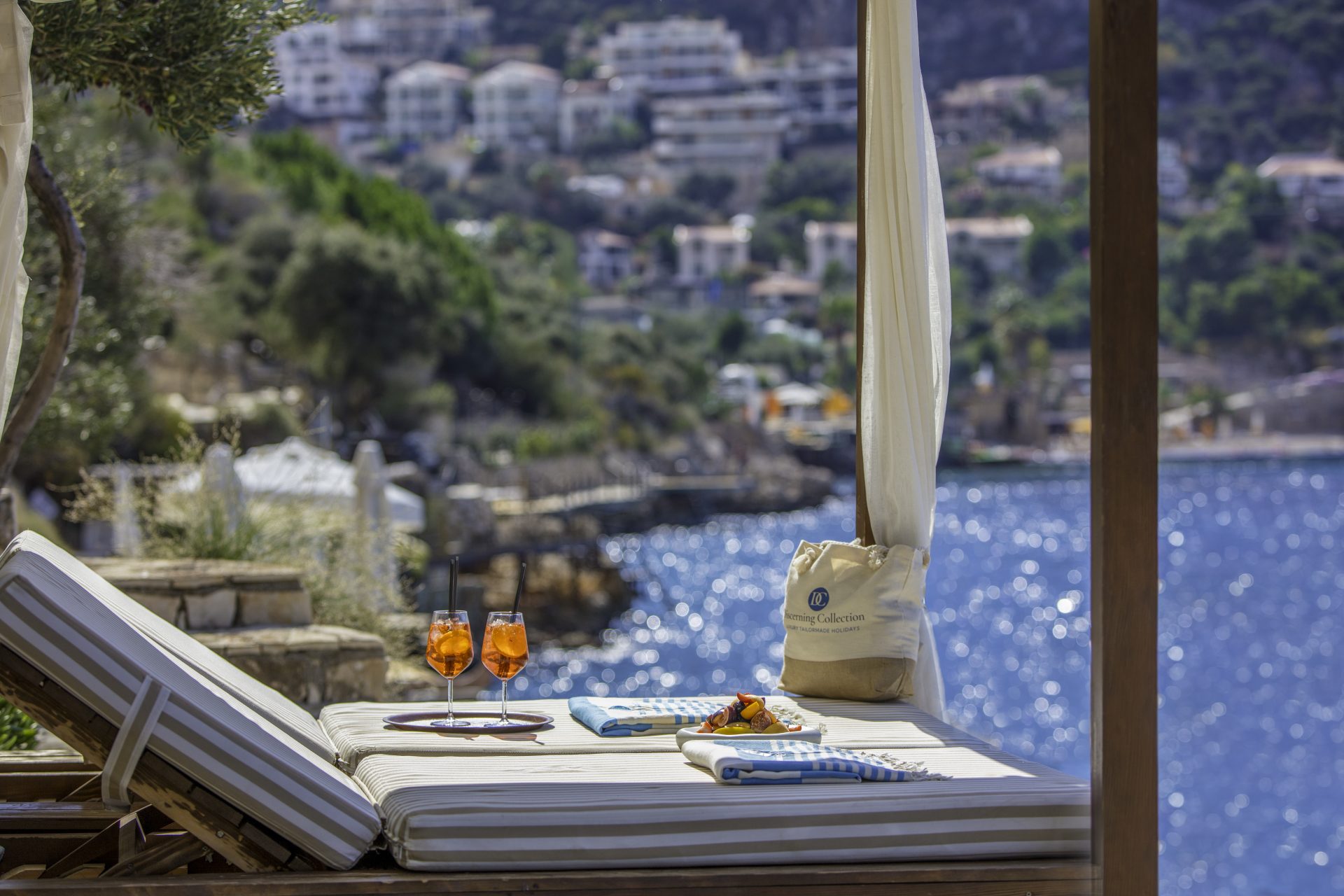 Premium beach club experience in Kalkan combining dining, swimming and relaxation