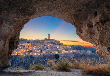 Matera from a cave