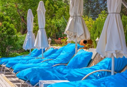 Oasis Hotel plenty of day beds and parasols