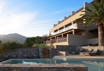 Paralos Irini Mare Agia Galini Crete modern architecture and brilliantly blue skies