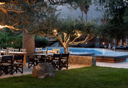 Paralos Irini Mare Agia Galini Crete stunning alfresco dining setting