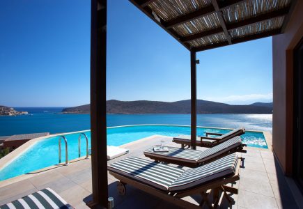 Private pool of Luxury two bedroom villa at Domes of Elounda