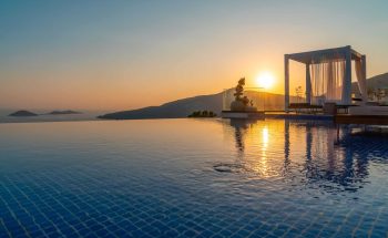 Villa Anatolia 2 Kalkan swimming pool and glorious sunset views