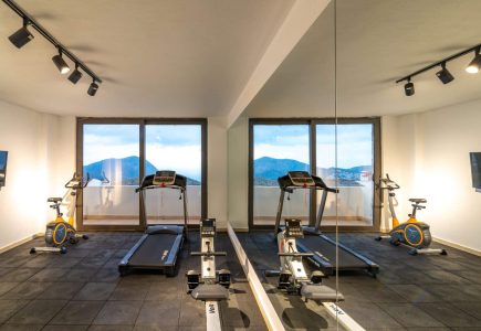 Villa Spectre gym and mountain views