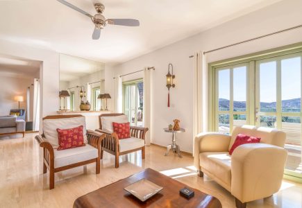 Yesil Ev Villa in Kalkan sitting room opens onto the alfresco terrace
