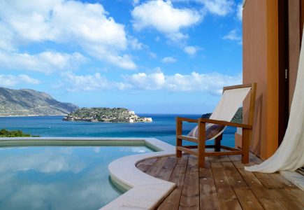 Domes of Elounda private pool with views of Spinalonga